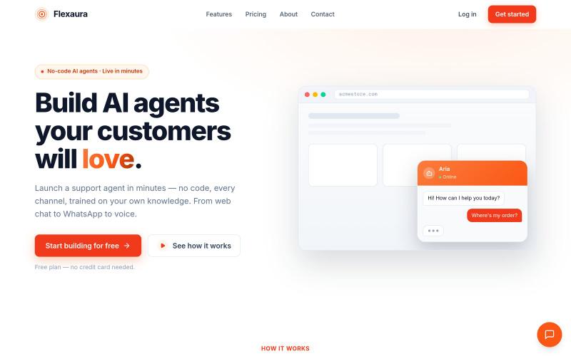 Flexaura — AI Agent Platform — screenshot