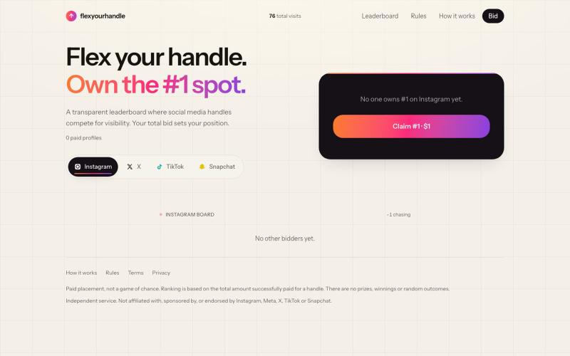Flex Your Handle — Own the #1 Spot — screenshot