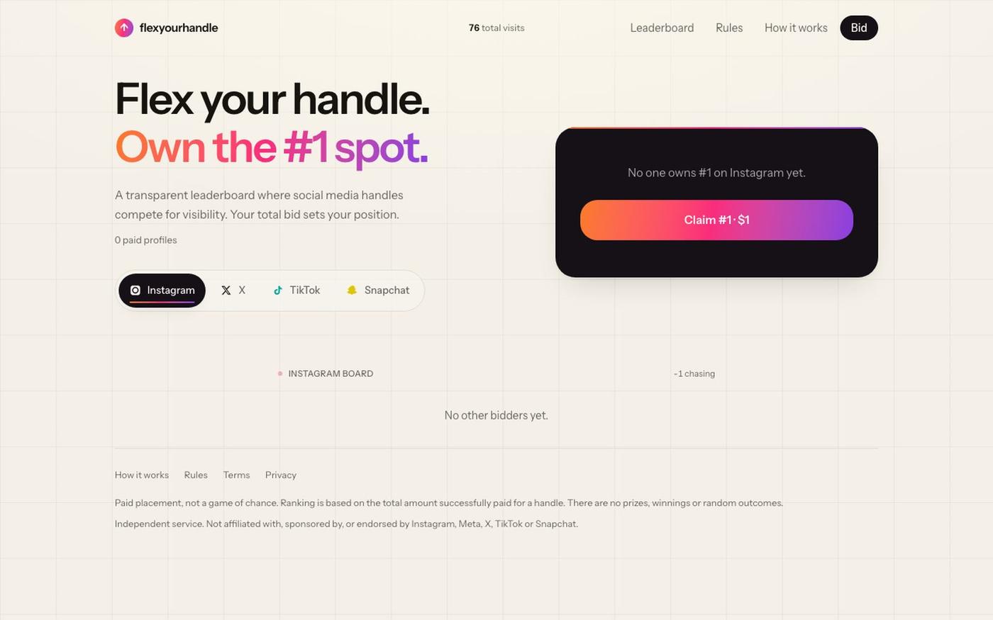 Flex Your Handle — Own the #1 Spot — screenshot