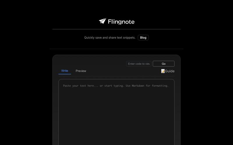 Flingnote - Quickly Save & Share Text Snippets — screenshot