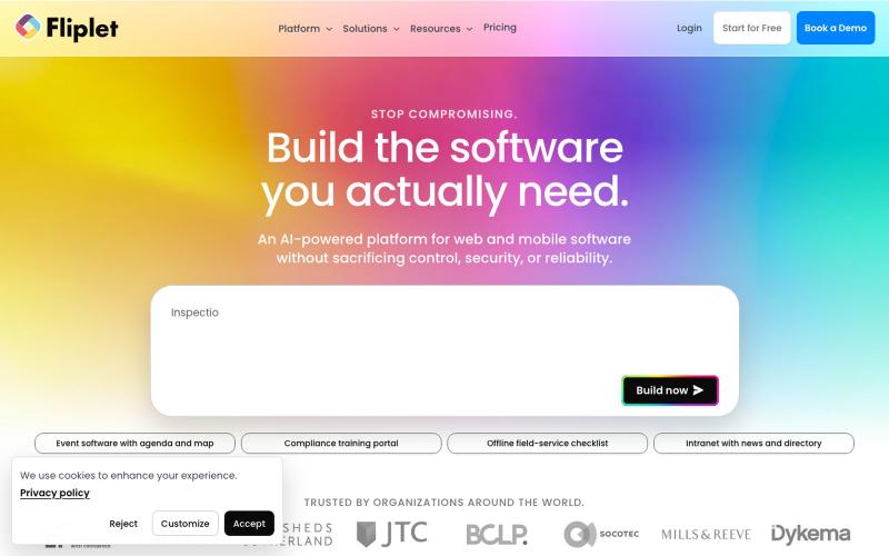 Fliplet | Enterprise AI Software Builder for Web & Mobile — screenshot