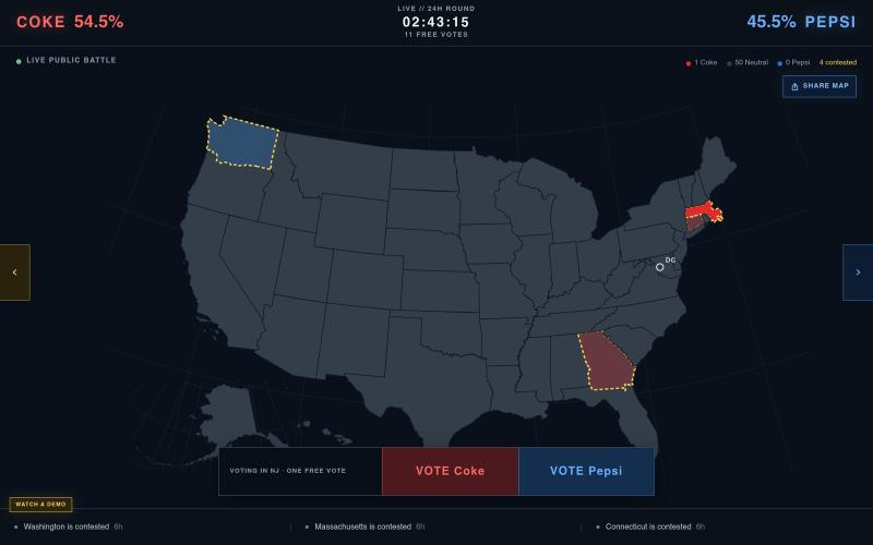 Coke vs Pepsi — FlipMap — screenshot
