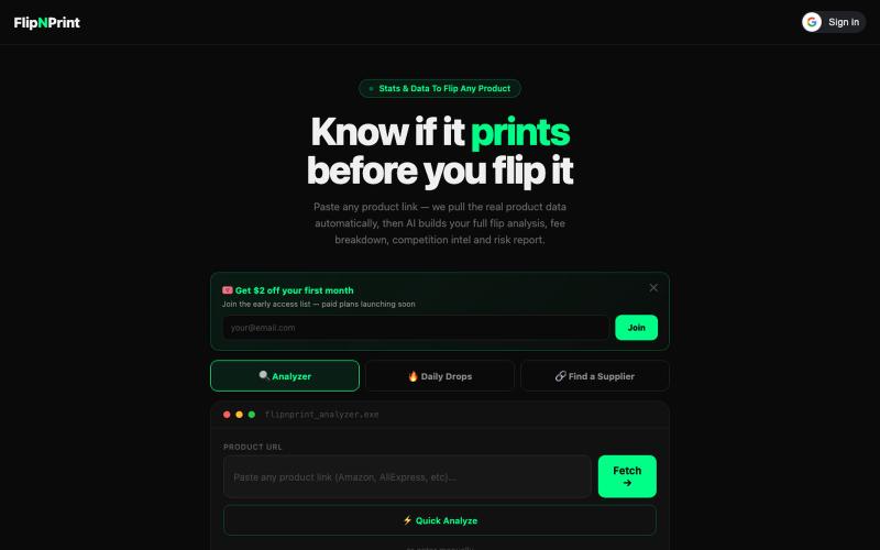 FlipNPrint — screenshot