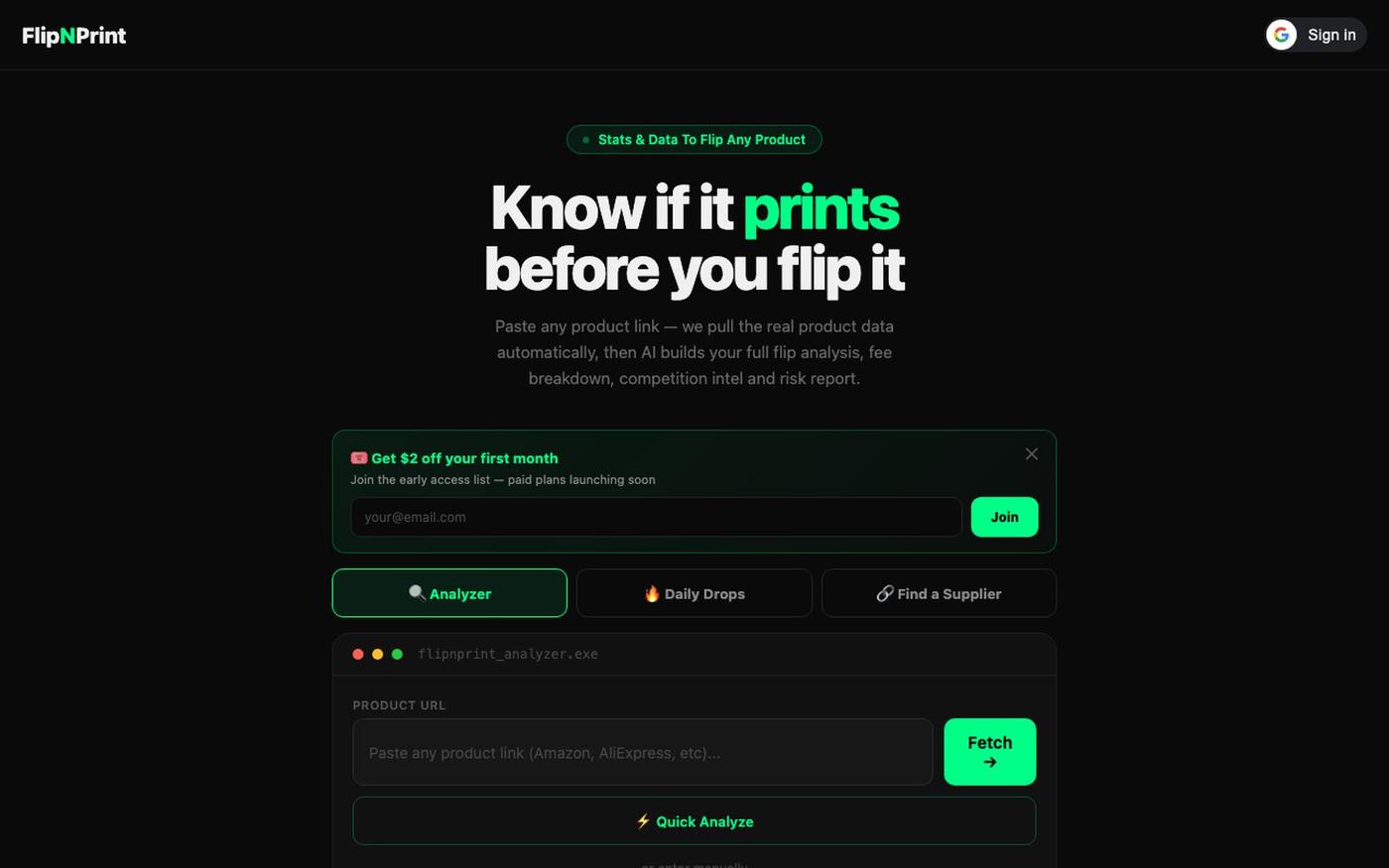 FlipNPrint — screenshot