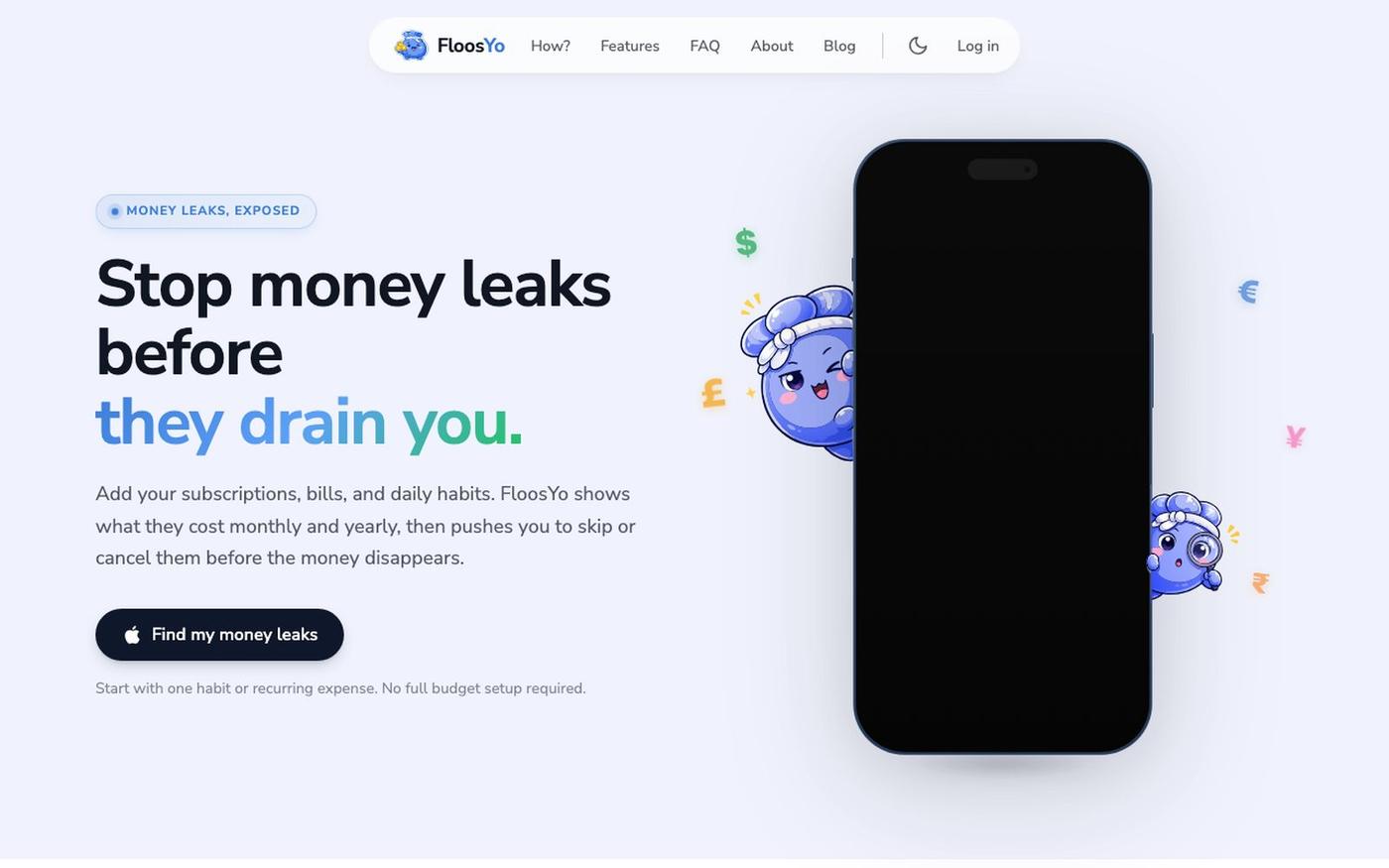 FloosYo: Voice Budget App to Stop Money Leaks — screenshot