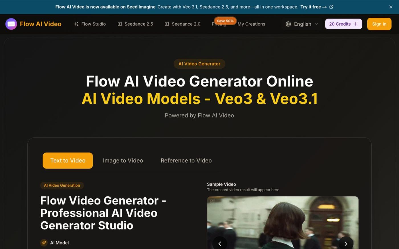 Flow AI Video Generator Online Free — screenshot