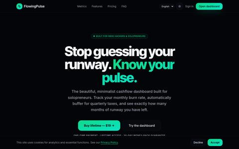 FlowingPulse — Stop guessing your runway. Know your pulse. — screenshot