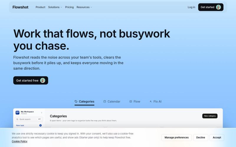 Flowshot — The AI workspace for effortless workflows — screenshot