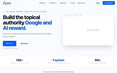 Floyi | Build Topical Authority — Rank Higher in Google and AI Search — screenshot