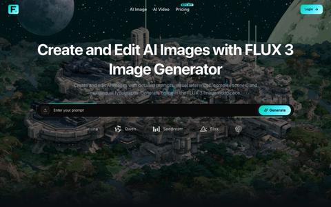 FLUX 3 Image Generator - Create & Edit AI Images Online — screenshot