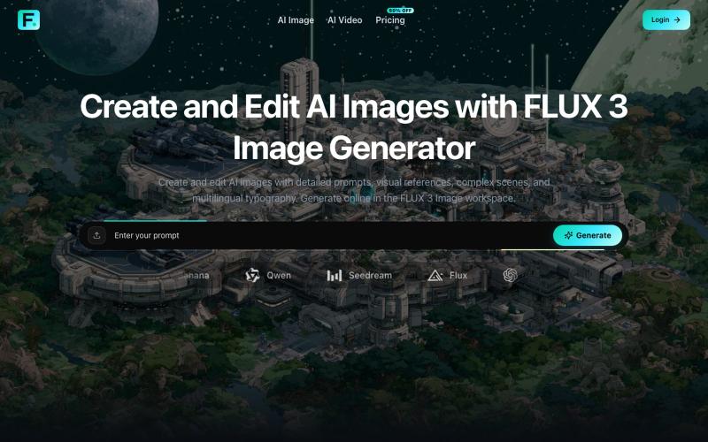 FLUX 3 Image Generator - Create & Edit AI Images Online — screenshot