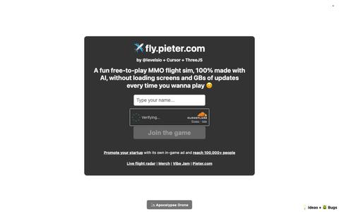 fly.pieter.com — screenshot