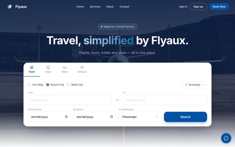 Flyaux — Travel, Simplified — screenshot