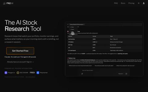 FN2 | Autonomous AI Research Agents for Markets — screenshot