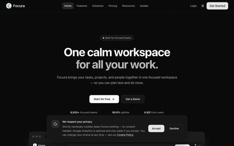 Focura – Focus Smarter. Manage Workspaces, Projects & Teams — screenshot
