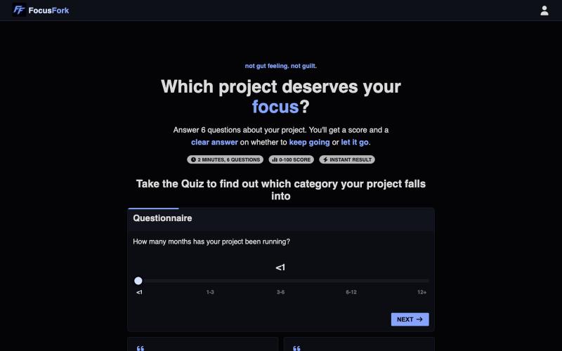 Focus Fork — screenshot