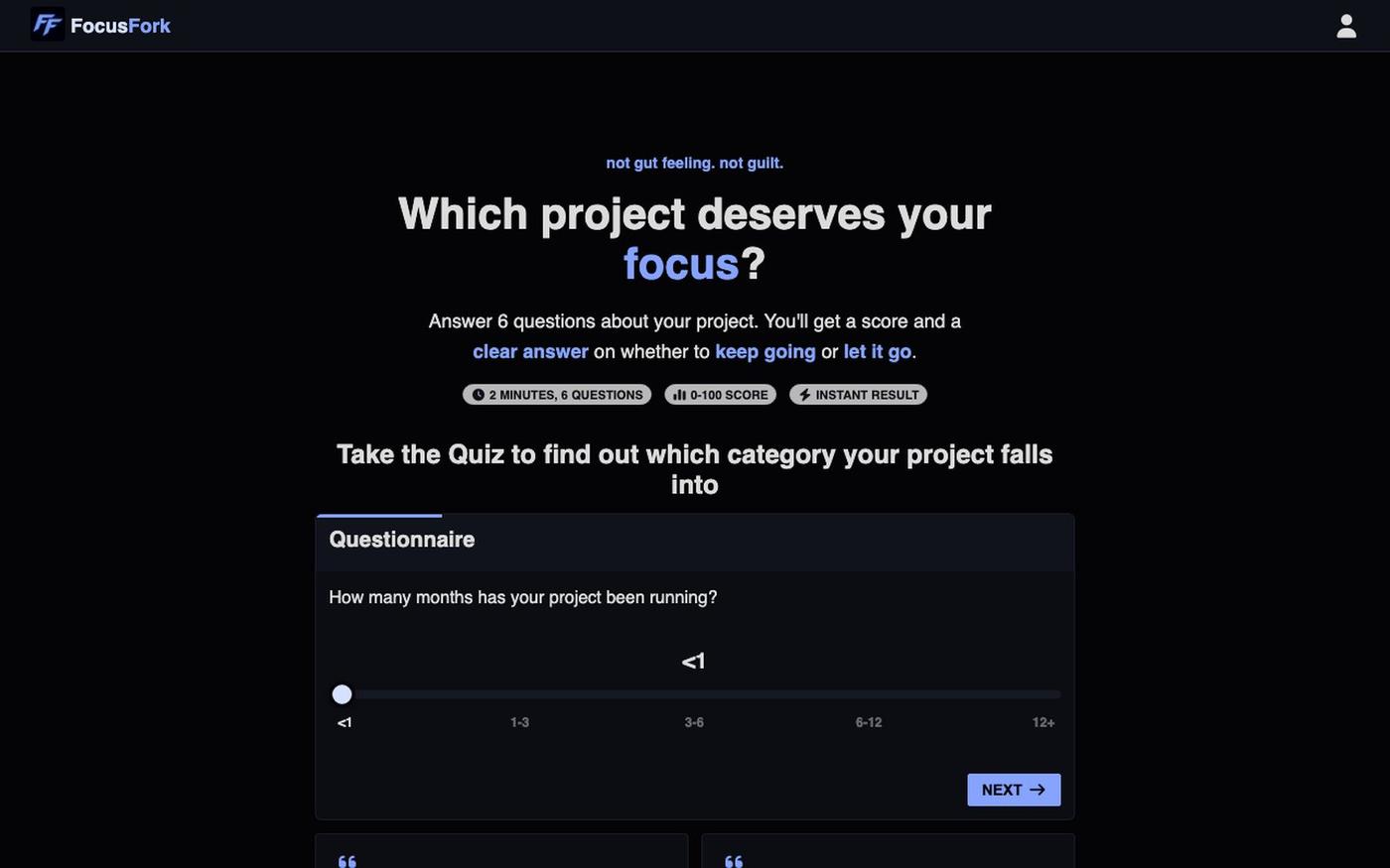 Focus Fork — screenshot