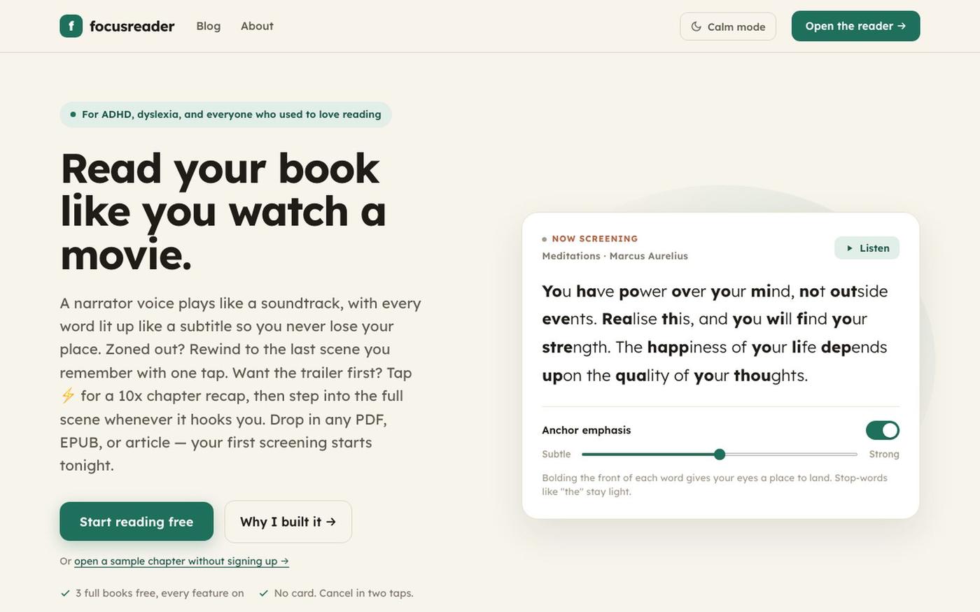 FocusReader — Finish Books Again | The ADHD Reading App — screenshot