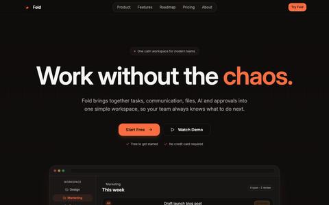 Fold — one place for tasks, files and team communication — screenshot