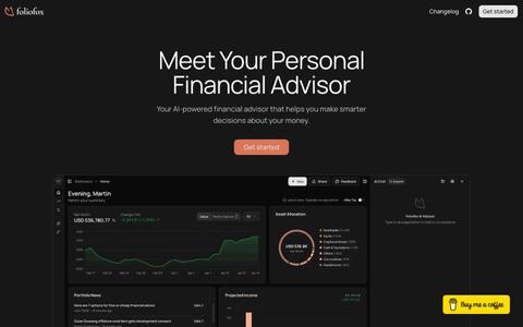 Foliofox - The AI-Powered Portfolio Intelligence Platform — screenshot