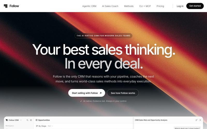 Follow CRM | Turn context into momentum — screenshot