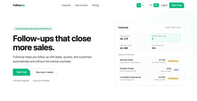 FollowUp — screenshot