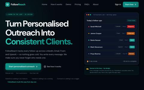 FollowReach — Personalised Outreach Tracker for Freelancers — screenshot