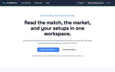 Football Trading Software & Workspace · FootyMonitor — screenshot