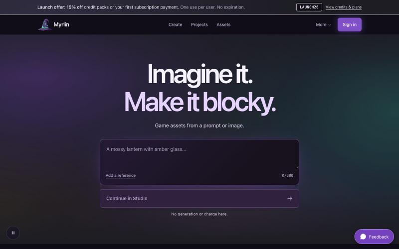 Myrlin Studio 2 | Create blocky game assets — screenshot