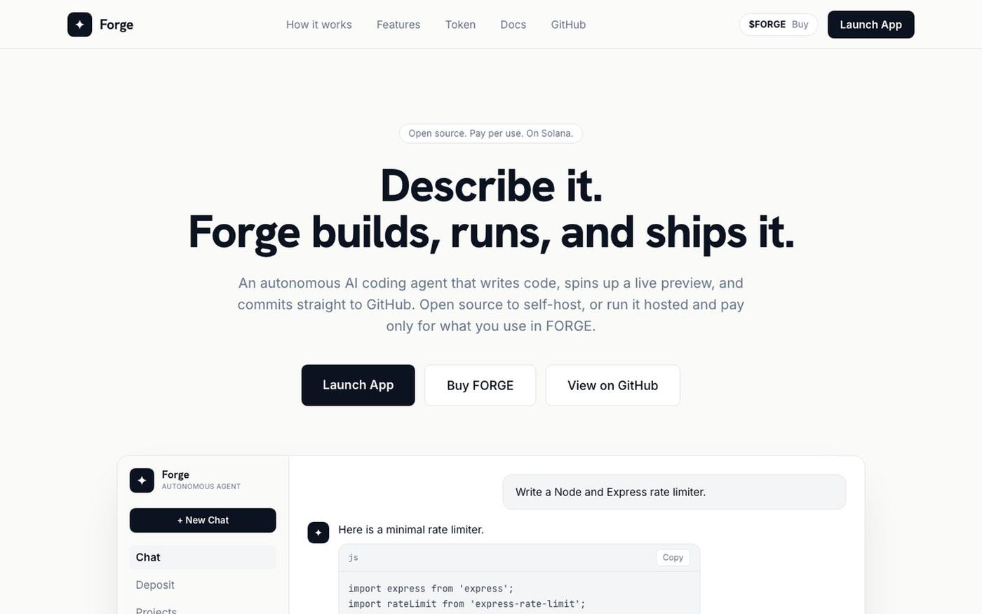 Forge, Autonomous AI Coding Agent — screenshot