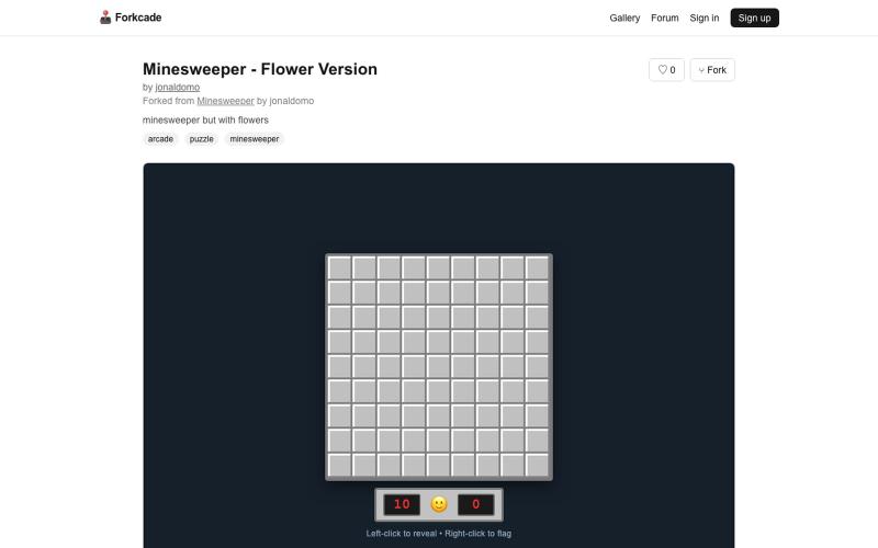 Forkcade — build, play, and fork tiny games — screenshot