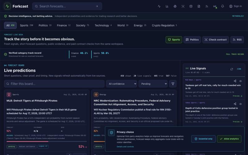 Forkcast | Live Forecast Media — screenshot