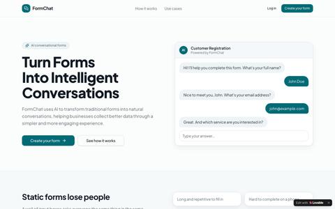FormChat — Turn Forms Into Intelligent Conversations — screenshot