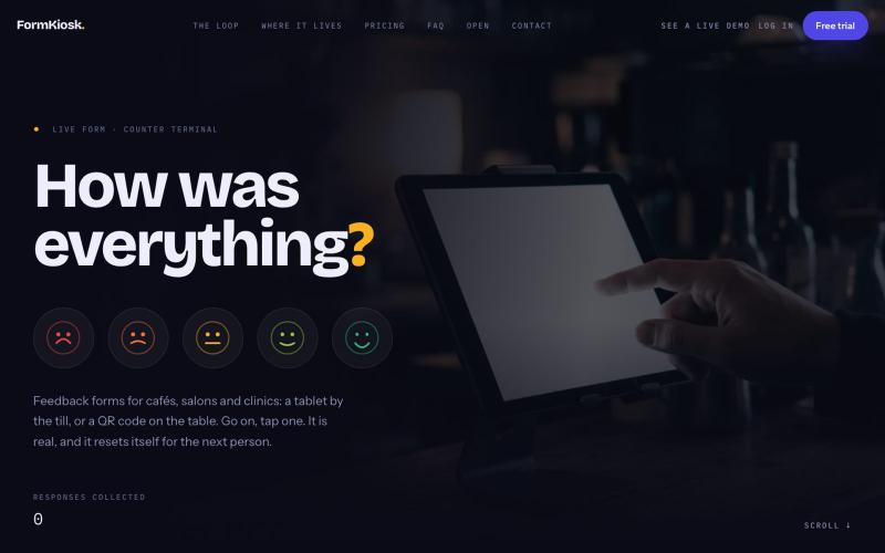 FormKiosk · How was everything? — screenshot