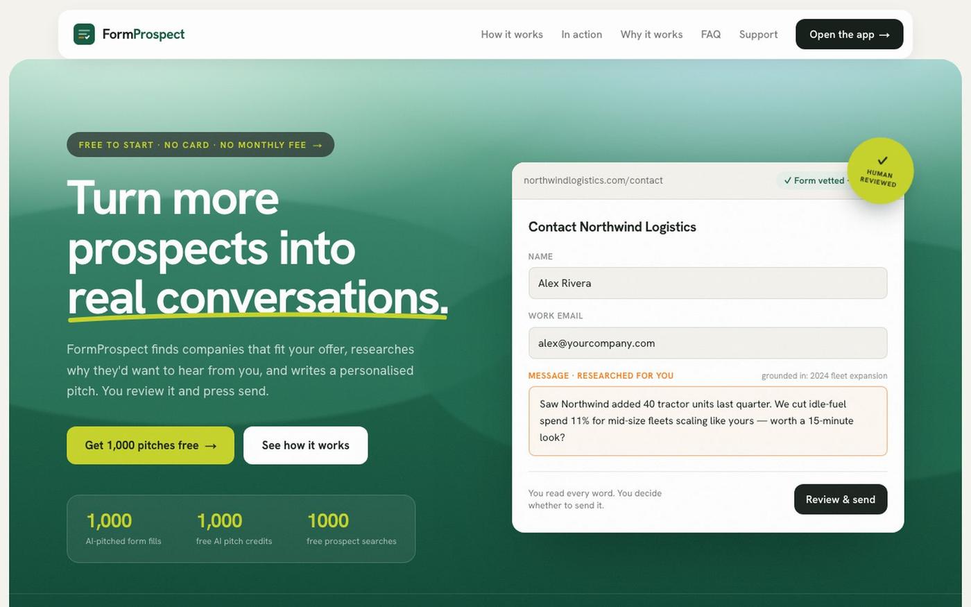 FormProspect — reach qualified companies through their own enquiry forms — screenshot