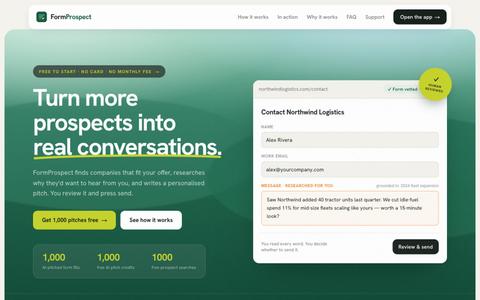 FormProspect — reach qualified companies through their own enquiry forms — screenshot