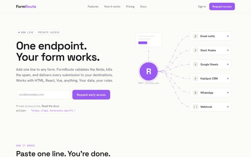 FormRoute: The form backend with intelligent lead routing — screenshot