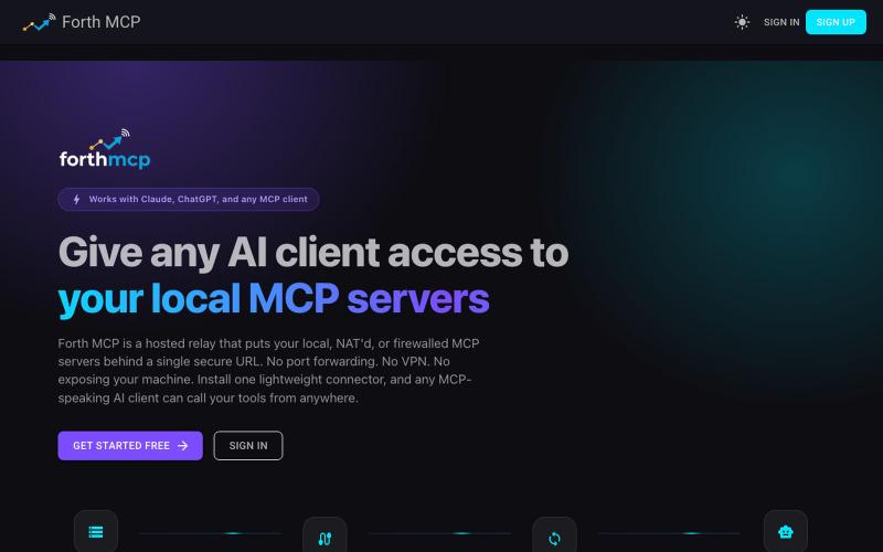 Forth MCP | Connect any local MCP server to any AI client — screenshot