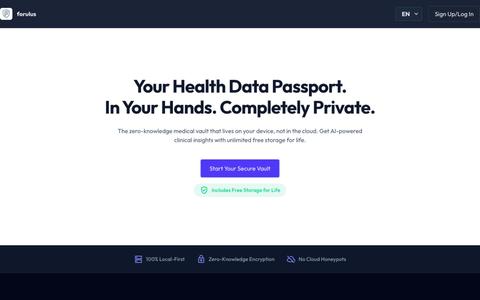 forulus | Local-First Medical Data Vault — screenshot