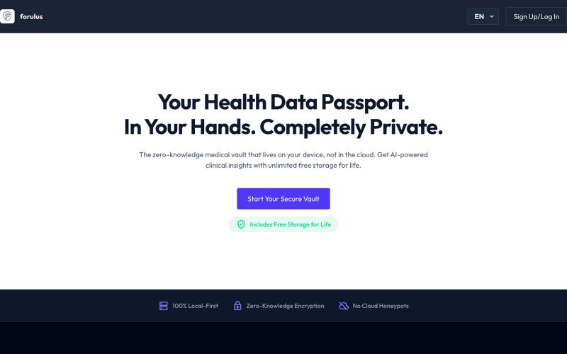 forulus | Local-First Medical Data Vault — screenshot