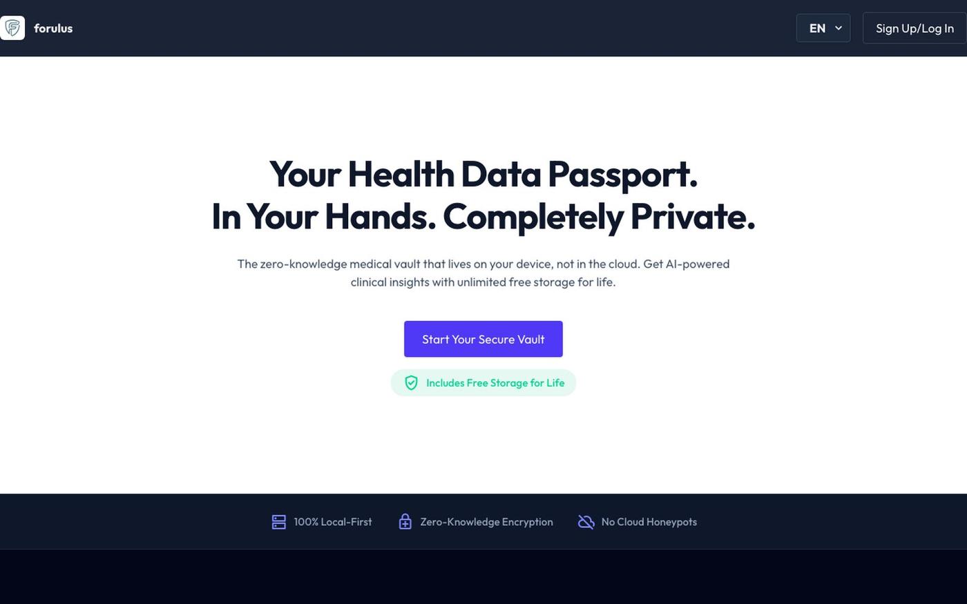forulus | Local-First Medical Data Vault — screenshot