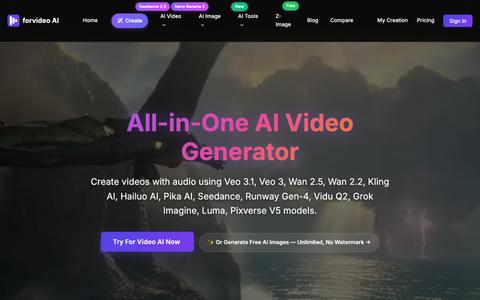 forvideo.ai — AI Video Generator + Free Unlimited AI Image Generator (No Waterma — screenshot