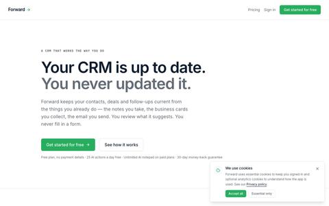 Forward — a CRM that works the way you do — screenshot