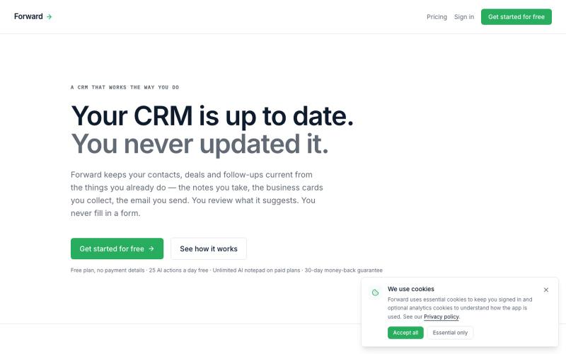 Forward — a CRM that works the way you do — screenshot
