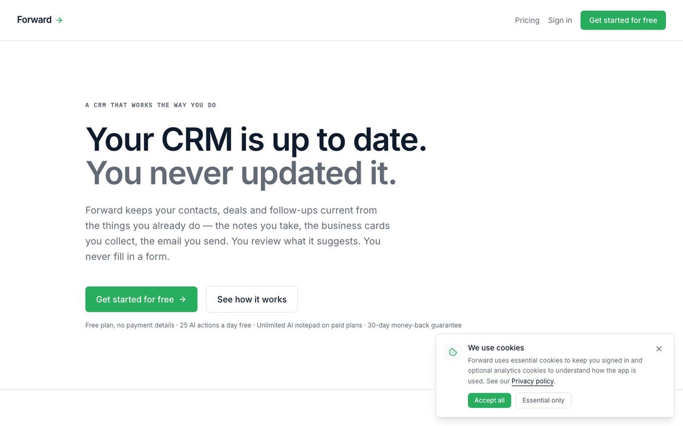 Forward — a CRM that works the way you do — screenshot