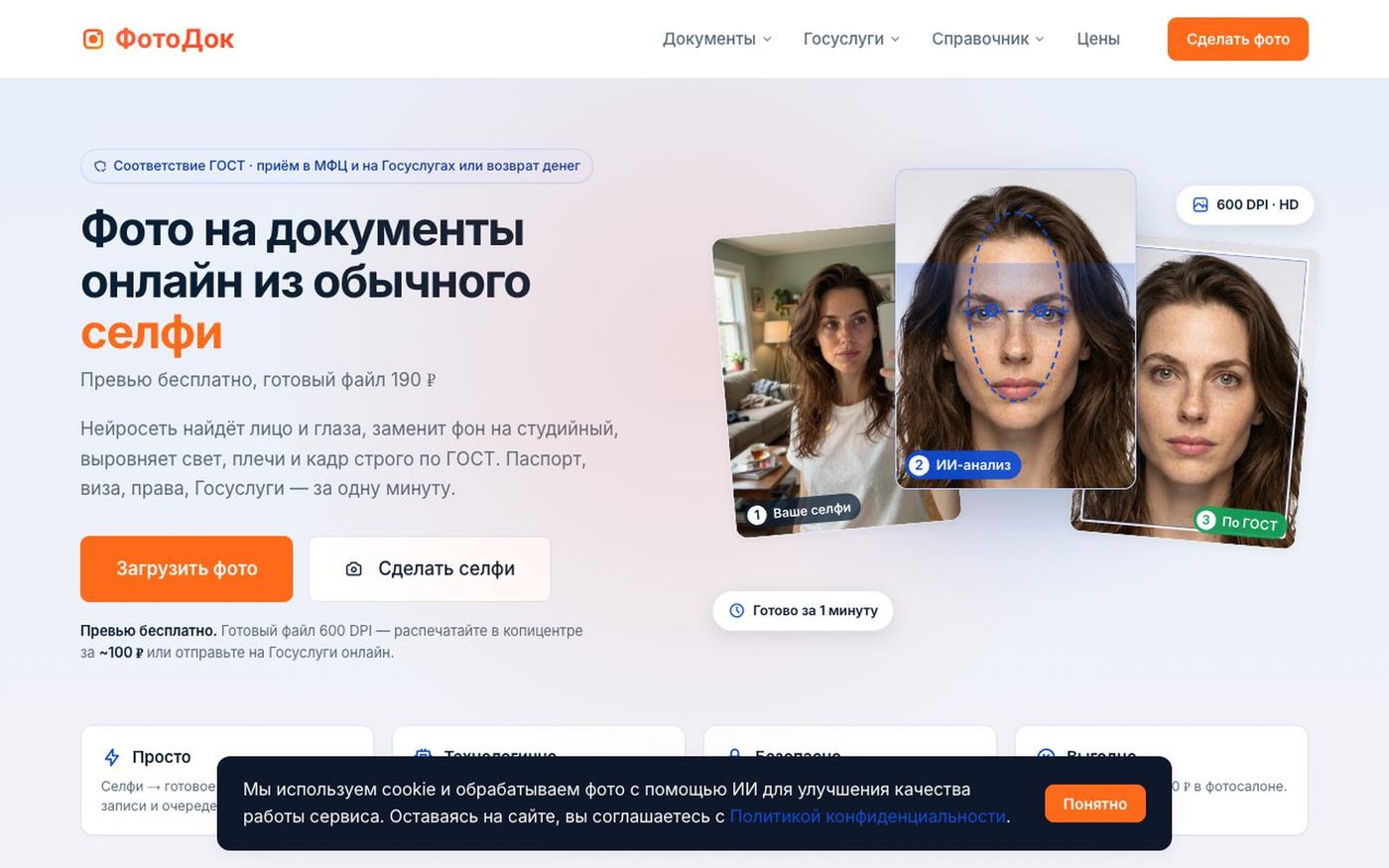 Фото на документы онлайн: превью бесплатно, файл 190 ₽ — ФотоДок — screenshot