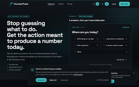 FounderPulse — one high-impact action a day — screenshot