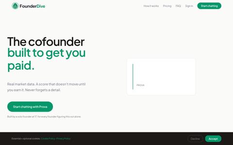 FounderDive | AI Cofounder for Solo Founders — screenshot
