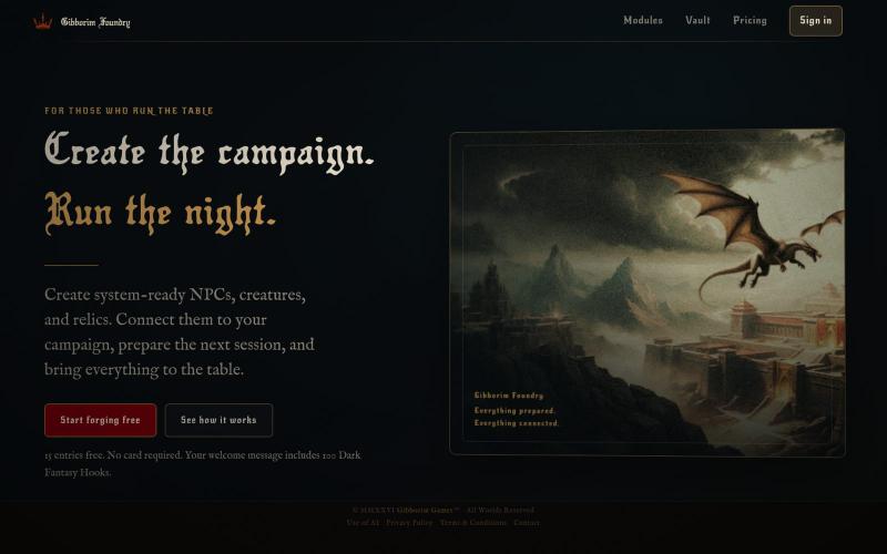 Gibborim Foundry — screenshot