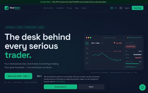 Fourdesk — The institutional trading desk. For retail and prop firm traders. — screenshot